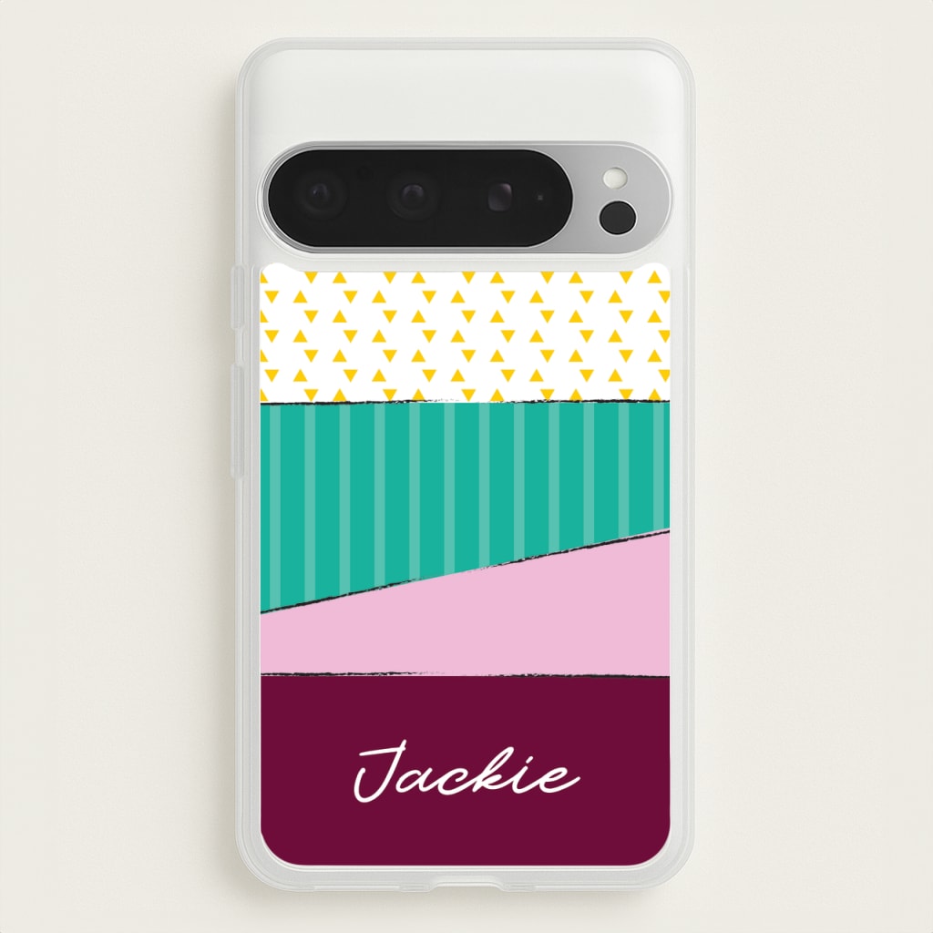 Geometric Patterns Personalised Name - Personalised Phone Case for Google Pixel 9 Pro XL