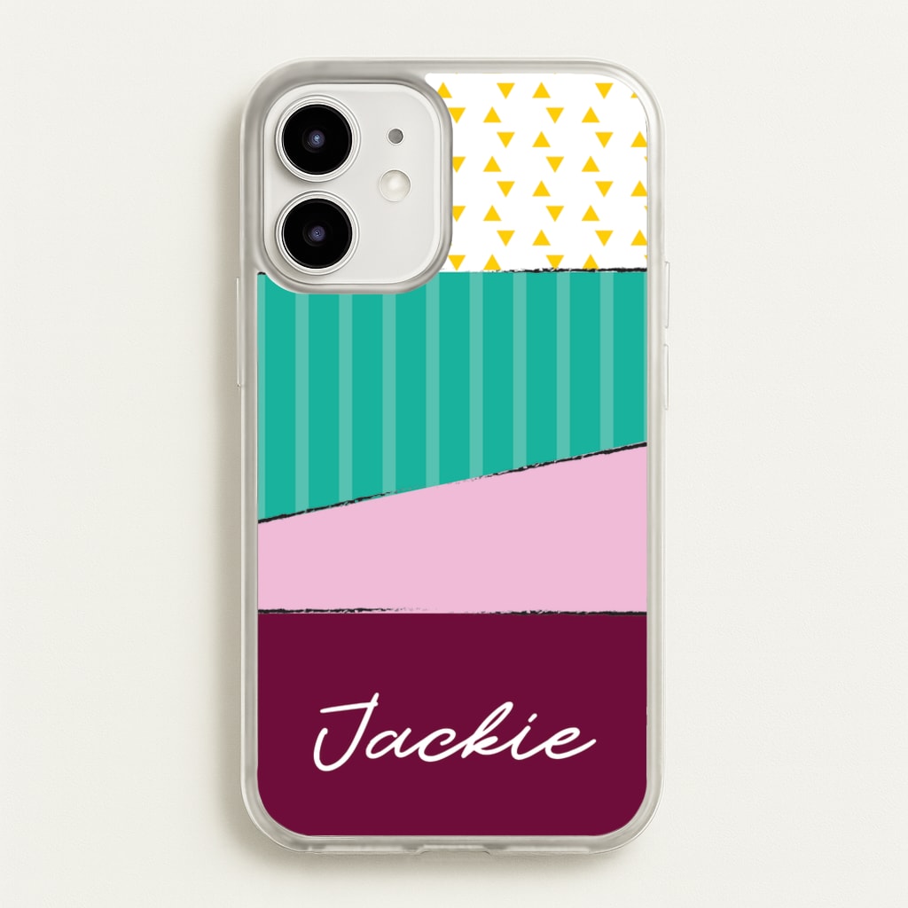 Geometric Patterns Personalised Name - Personalised Phone Case for iPhone 12 / 12 Pro