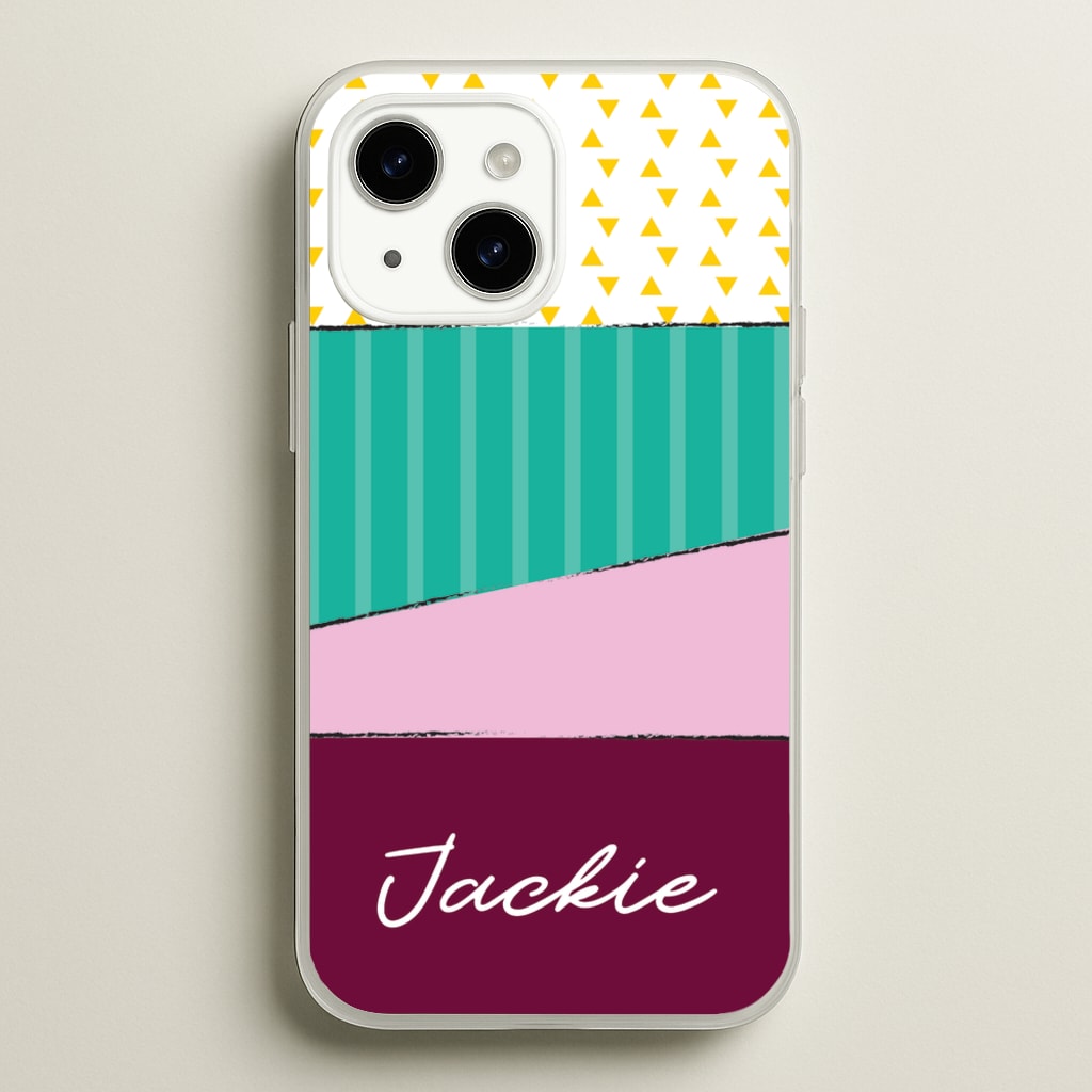 Geometric Patterns Personalised Name - Personalised Phone Case for iPhone 14