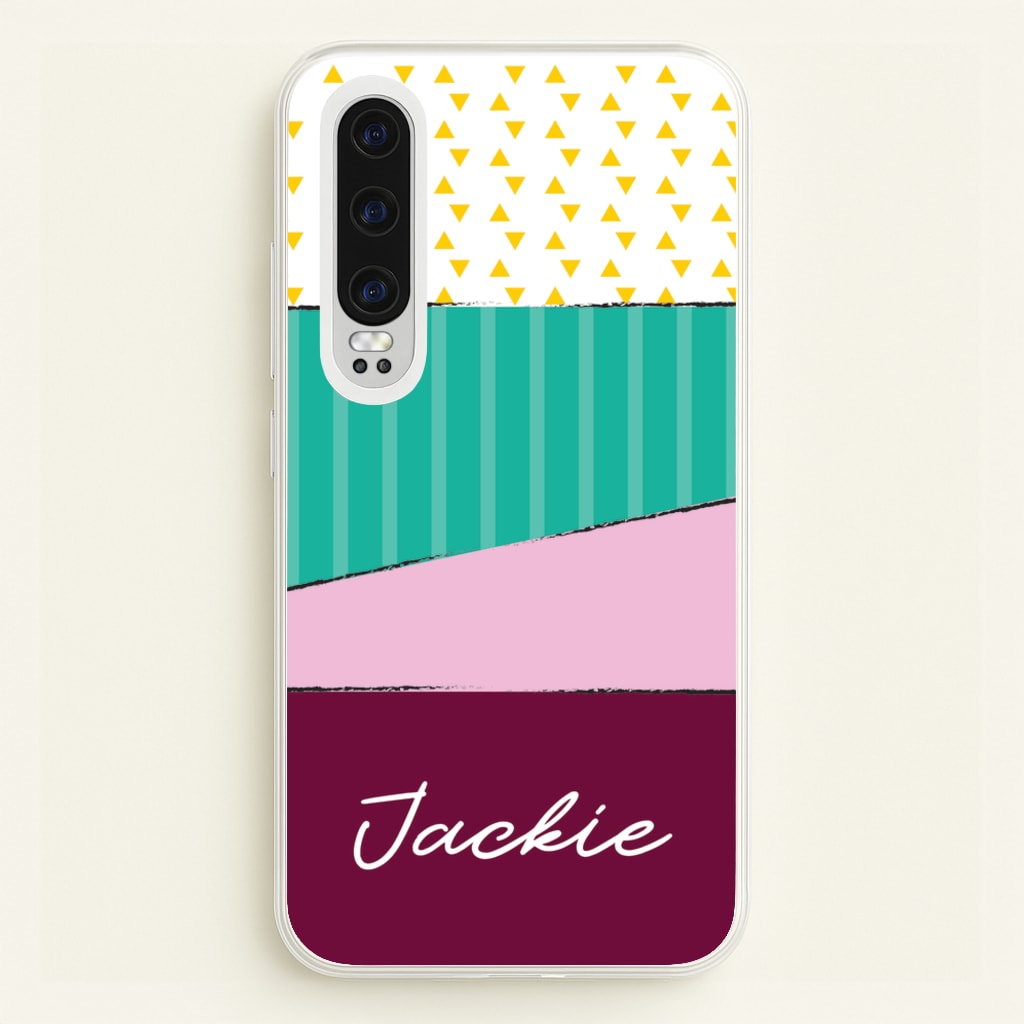 Geometric Patterns Personalised Name - Personalised Phone Case for Huawei P30