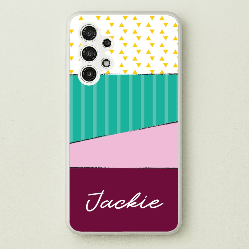 Geometric Patterns Personalised Name - Personalised Phone Case for Galaxy A13