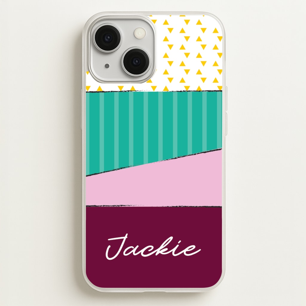 Geometric Patterns Personalised Name - Personalised Phone Case for iPhone 13