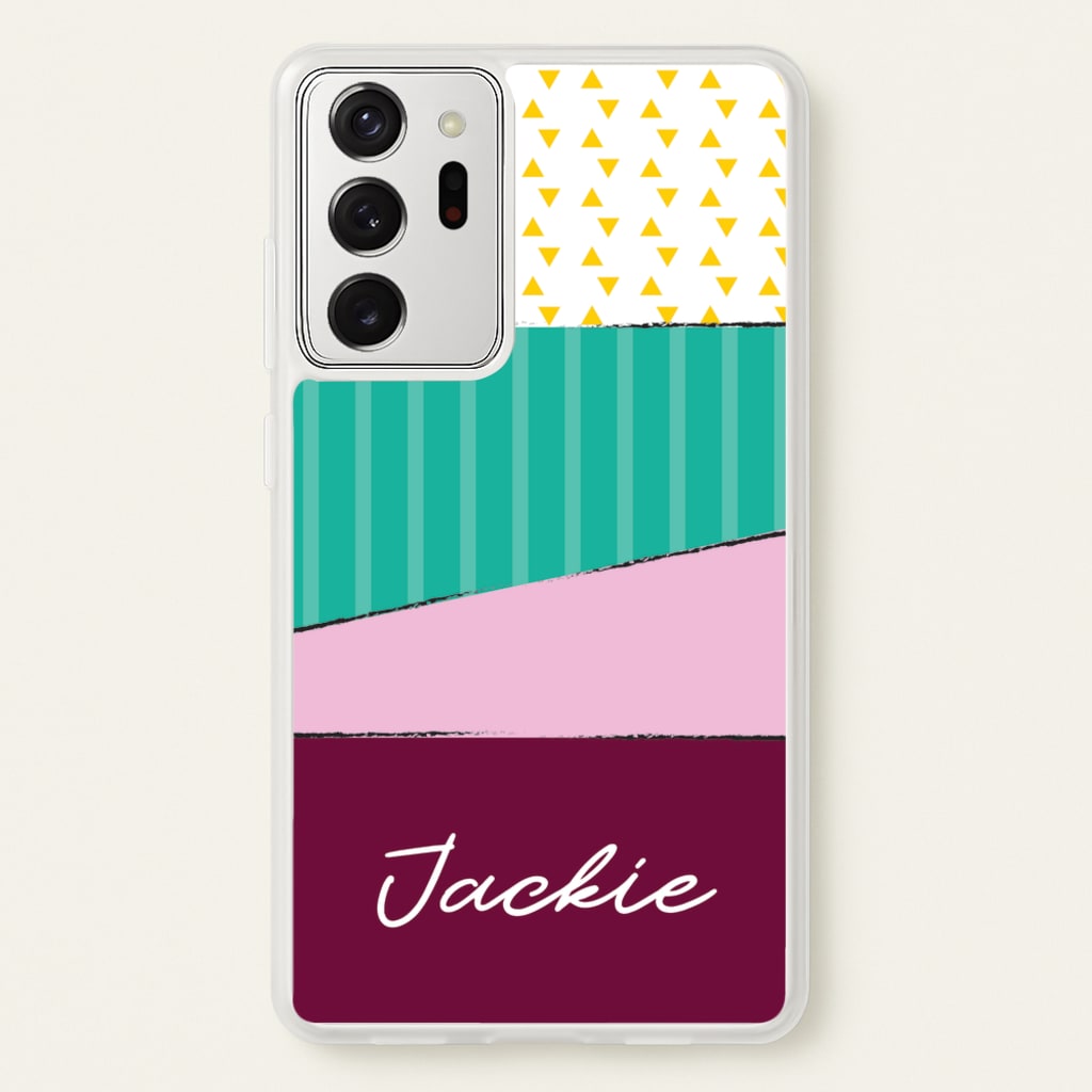 Geometric Patterns Personalised Name - Personalised Phone Case for Galaxy Note 20 Ultra