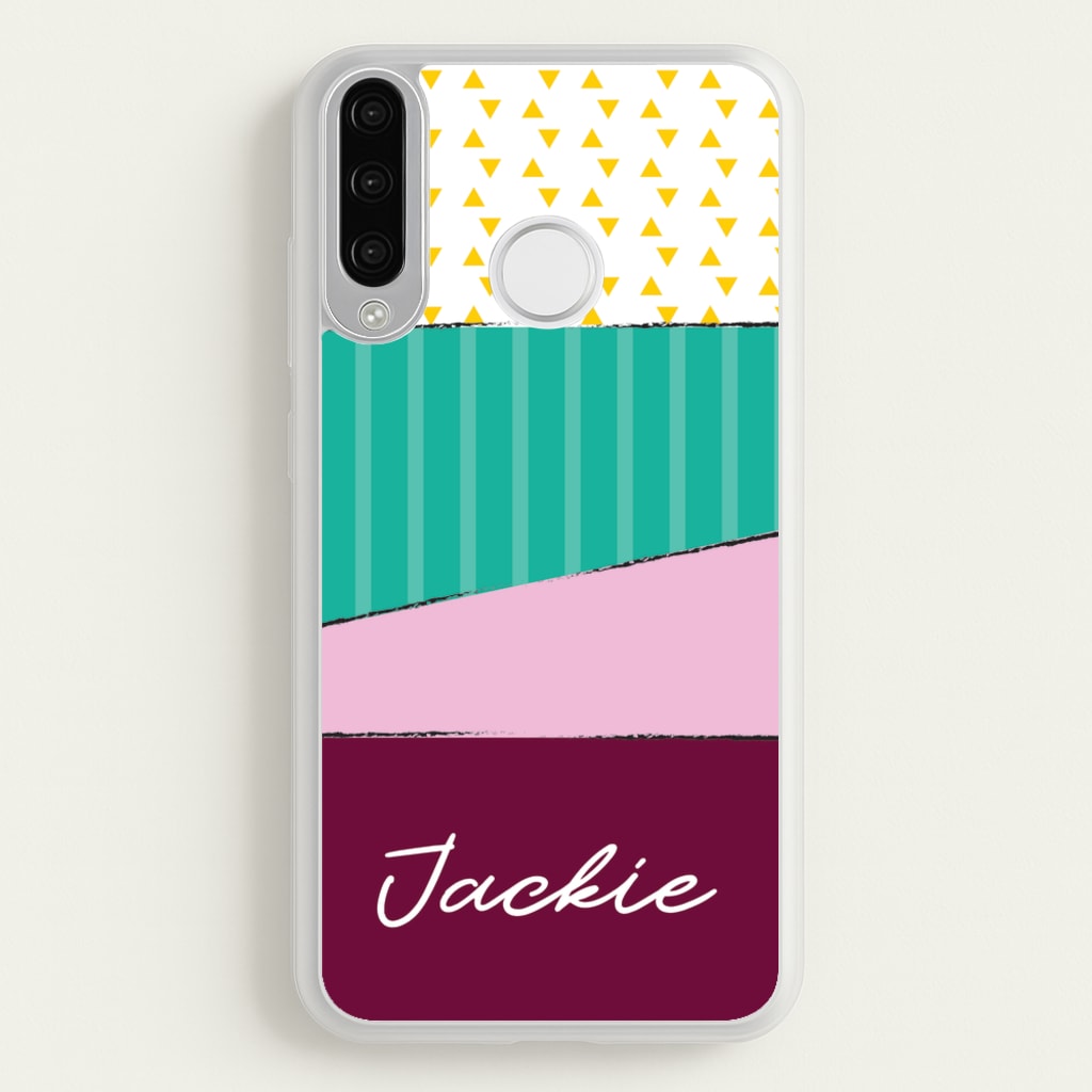 Geometric Patterns Personalised Name - Personalised Phone Case for Huawei P30 Lite