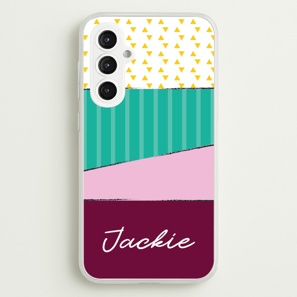 Geometric Patterns Personalised Name - Personalised Phone Case for Galaxy S23FE