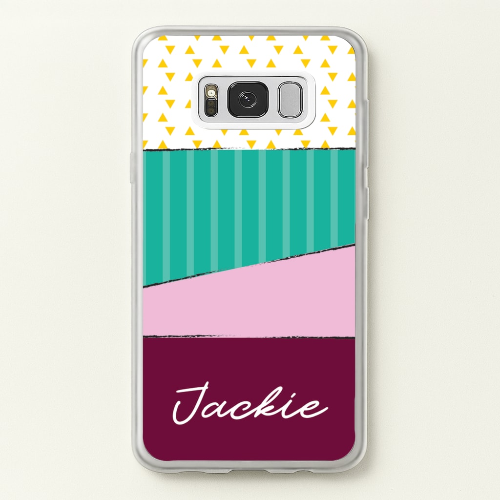 Geometric Patterns Personalised Name - Personalised Phone Case for Galaxy S8 Plus