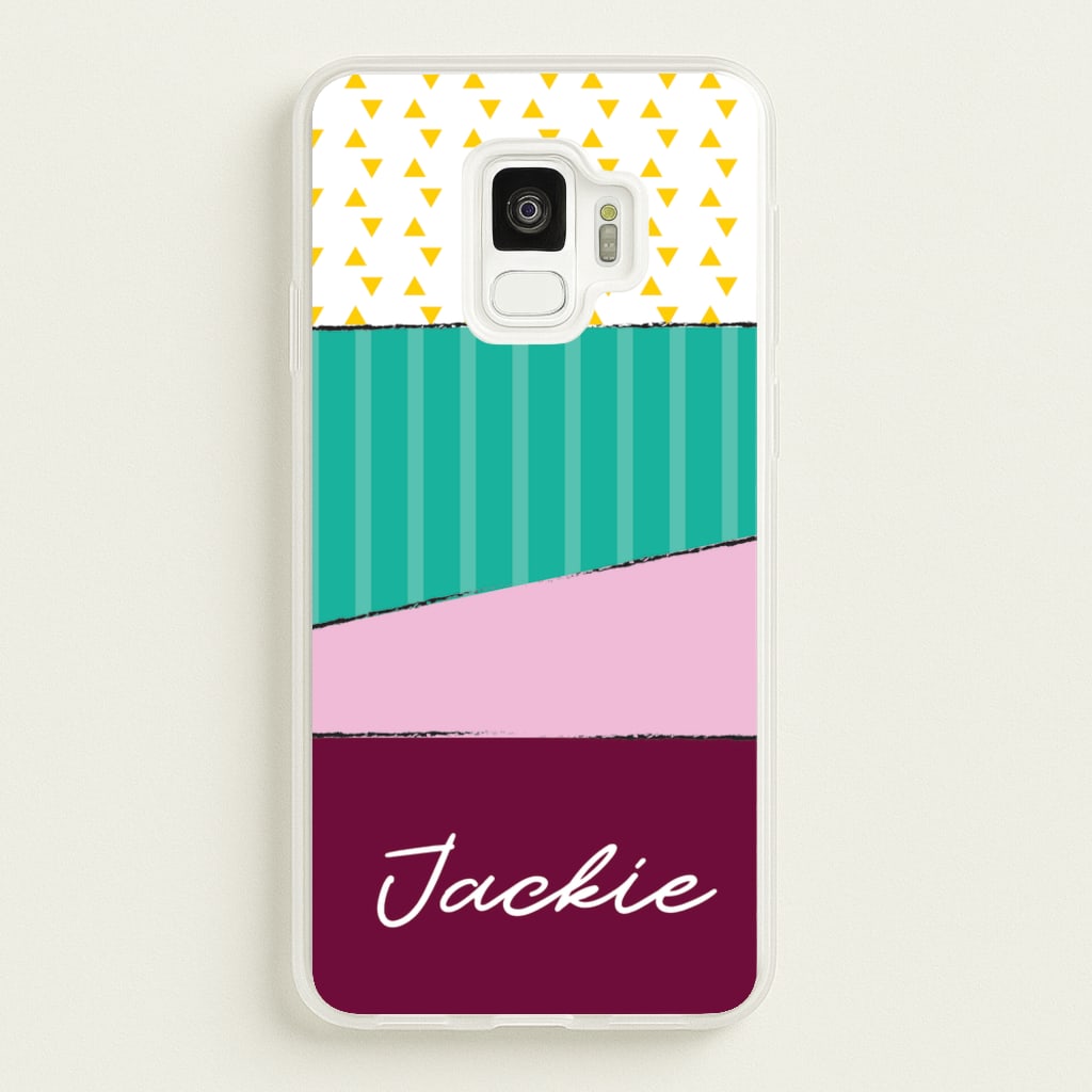 Geometric Patterns Personalised Name - Personalised Phone Case for Galaxy S9