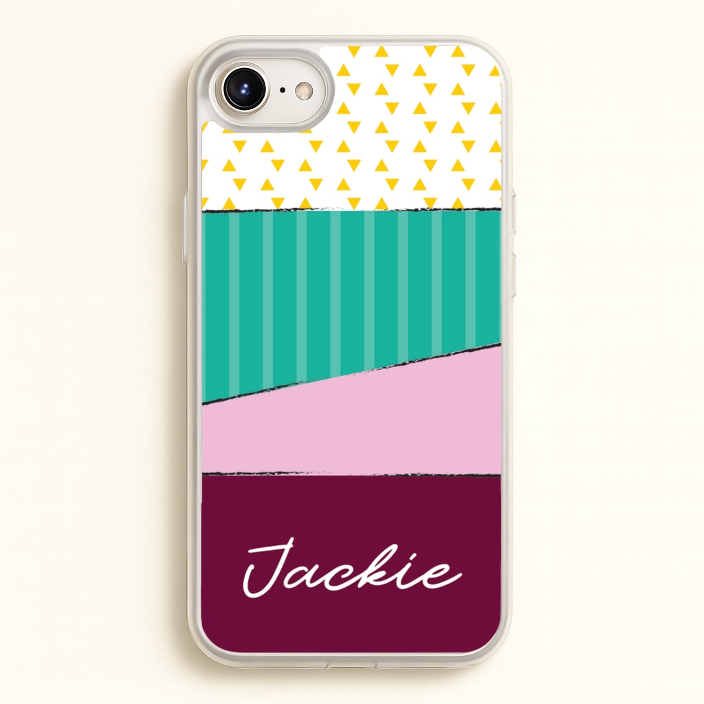 Geometric Patterns Personalised Name - Personalised Phone Case for iPhone 6 / 7 / 8 / SE