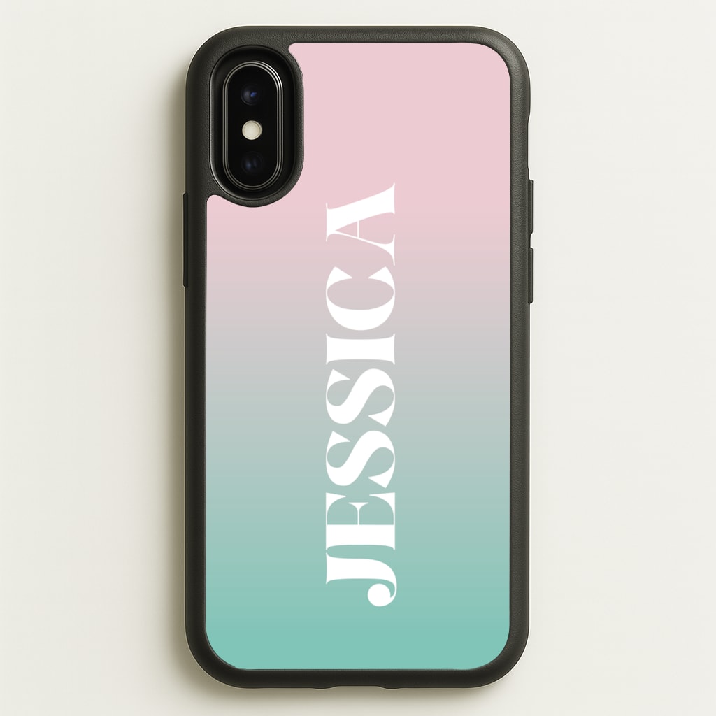 Gradient Personalised Name - Personalised Phone Case for iPhone X / XS