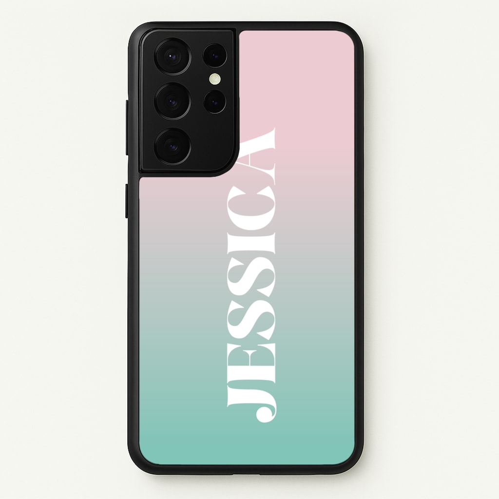 Gradient Personalised Name - Personalised Phone Case for Galaxy S21 Ultra