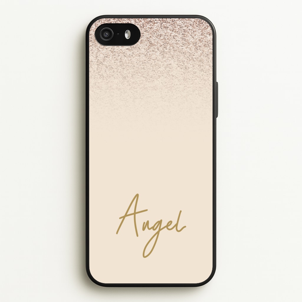 Peach Glitter Personalised Name - Personalised Phone Case for iPhone 5 / 5s / SE 2016