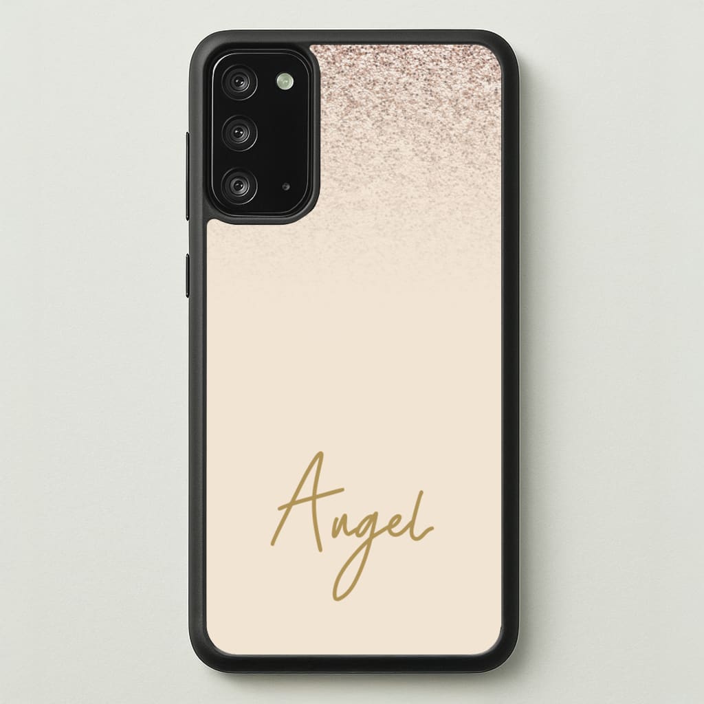 Peach Glitter Personalised Name - Personalised Phone Case for Galaxy Note 20