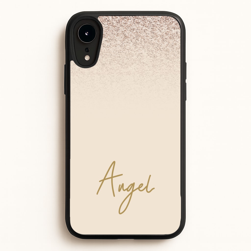Peach Glitter Personalised Name - Personalised Phone Case for iPhone XR