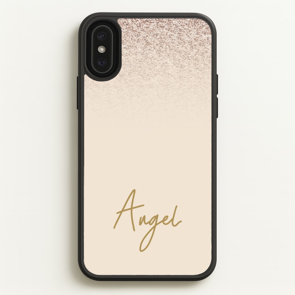 Peach Glitter Personalised Name - Personalised Phone Case for iPhone XS Max