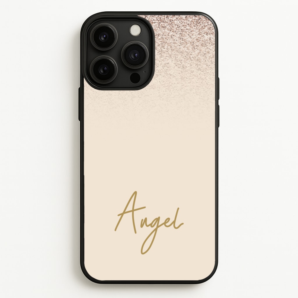 Peach Glitter Personalised Name - Personalised Phone Case for iPhone 13 Pro Max