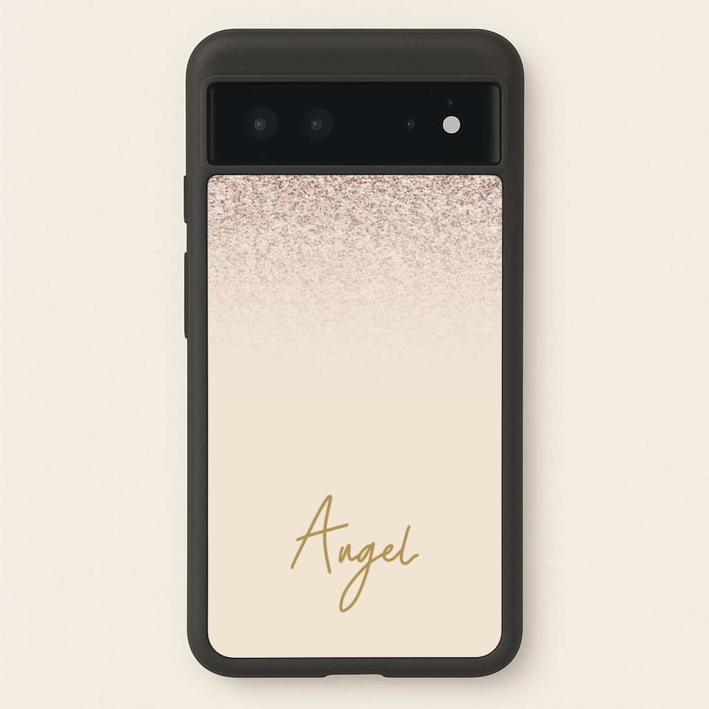 Peach Glitter Personalised Name - Personalised Phone Case for Google Pixel 6