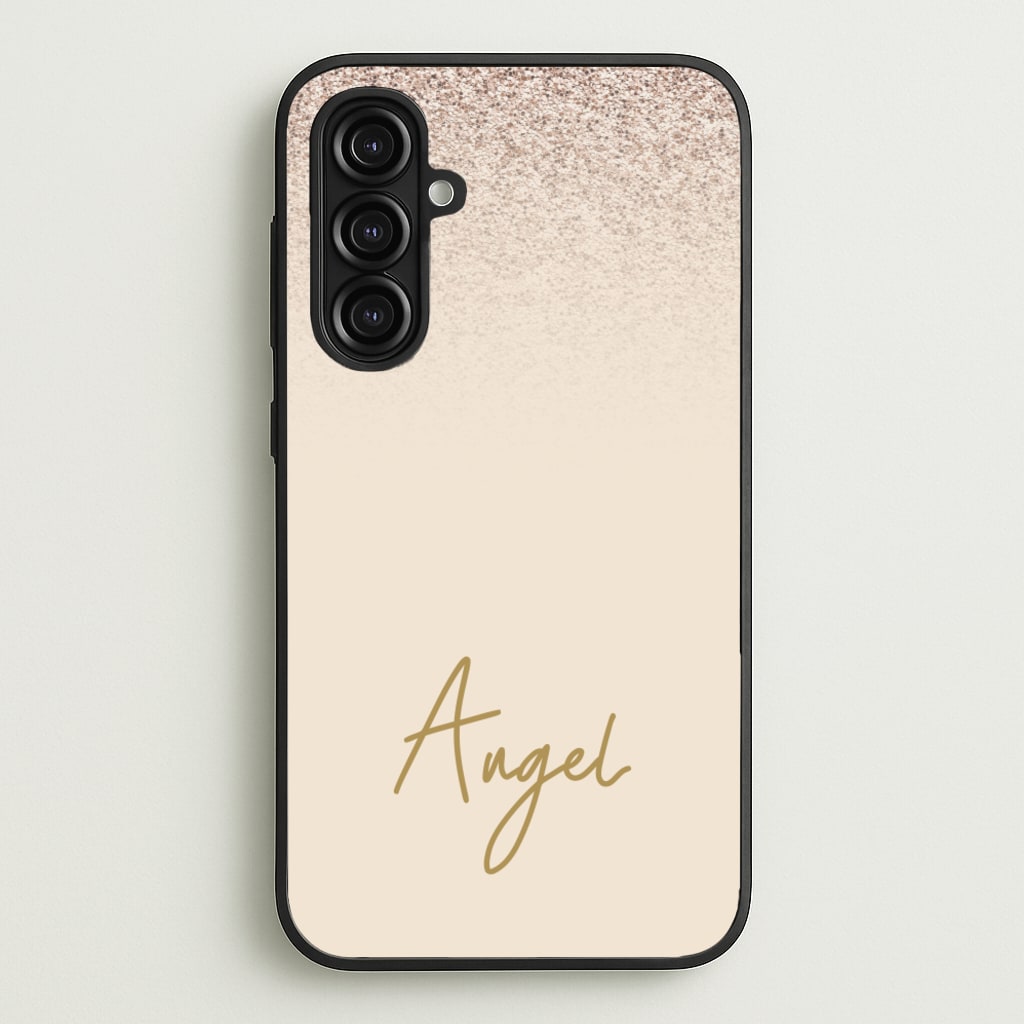 Peach Glitter Personalised Name - Personalised Phone Case for Galaxy A16