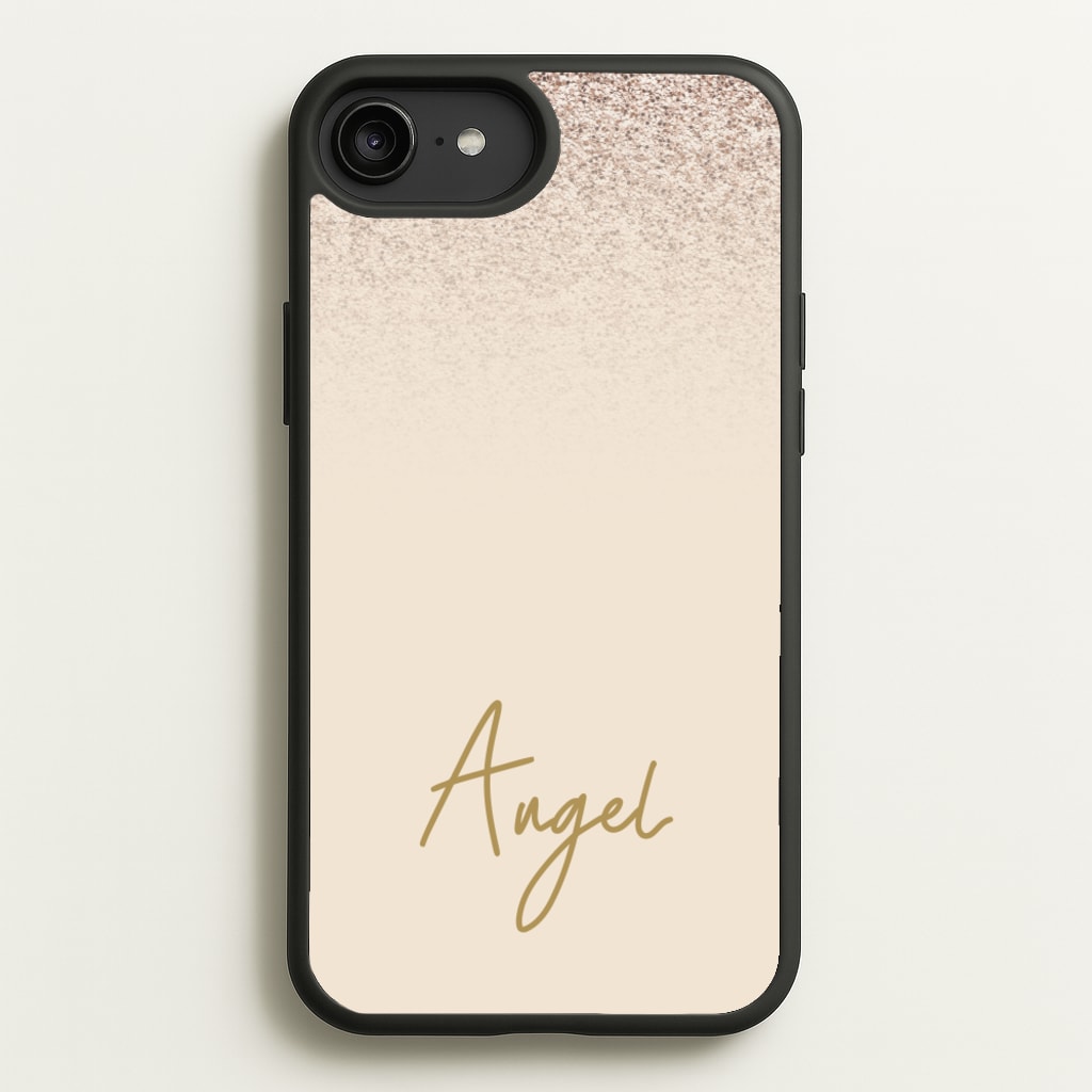 Peach Glitter Personalised Name - Personalised Phone Case for iPhone 6 Plus / 7 Plus / 8 Plus