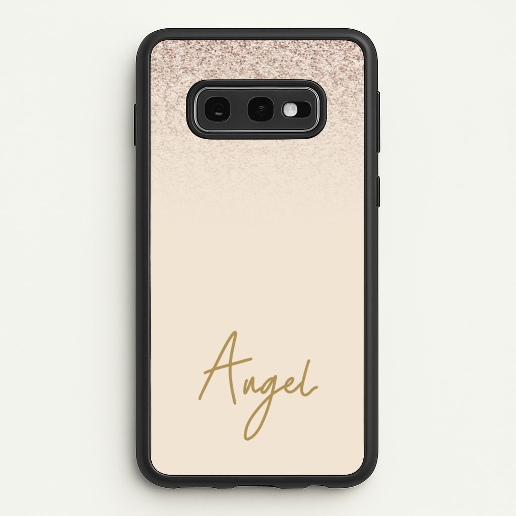 Peach Glitter Personalised Name - Personalised Phone Case for Galaxy S10e