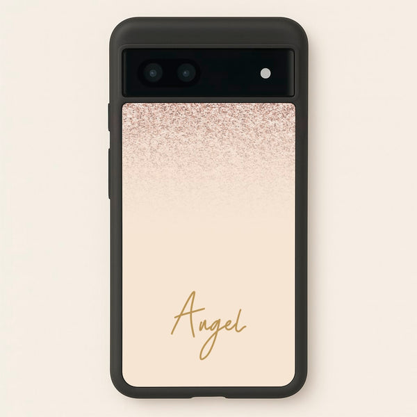 Peach Glitter Personalised Name - Personalised Phone Case for Google Pixel 6a