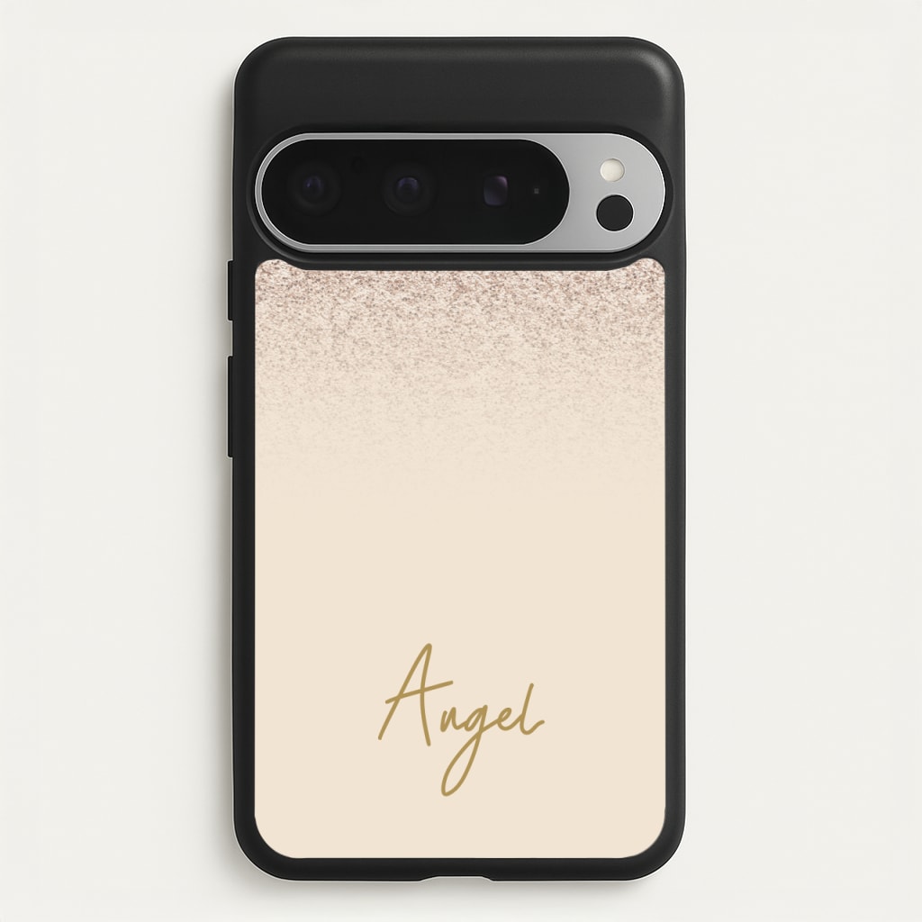 Peach Glitter Personalised Name - Personalised Phone Case for Google Pixel 9 Pro XL