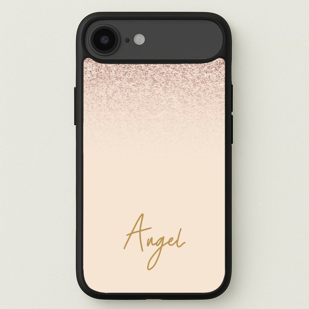 Peach Glitter Personalised Name Phone Case for iPhone 17 Air