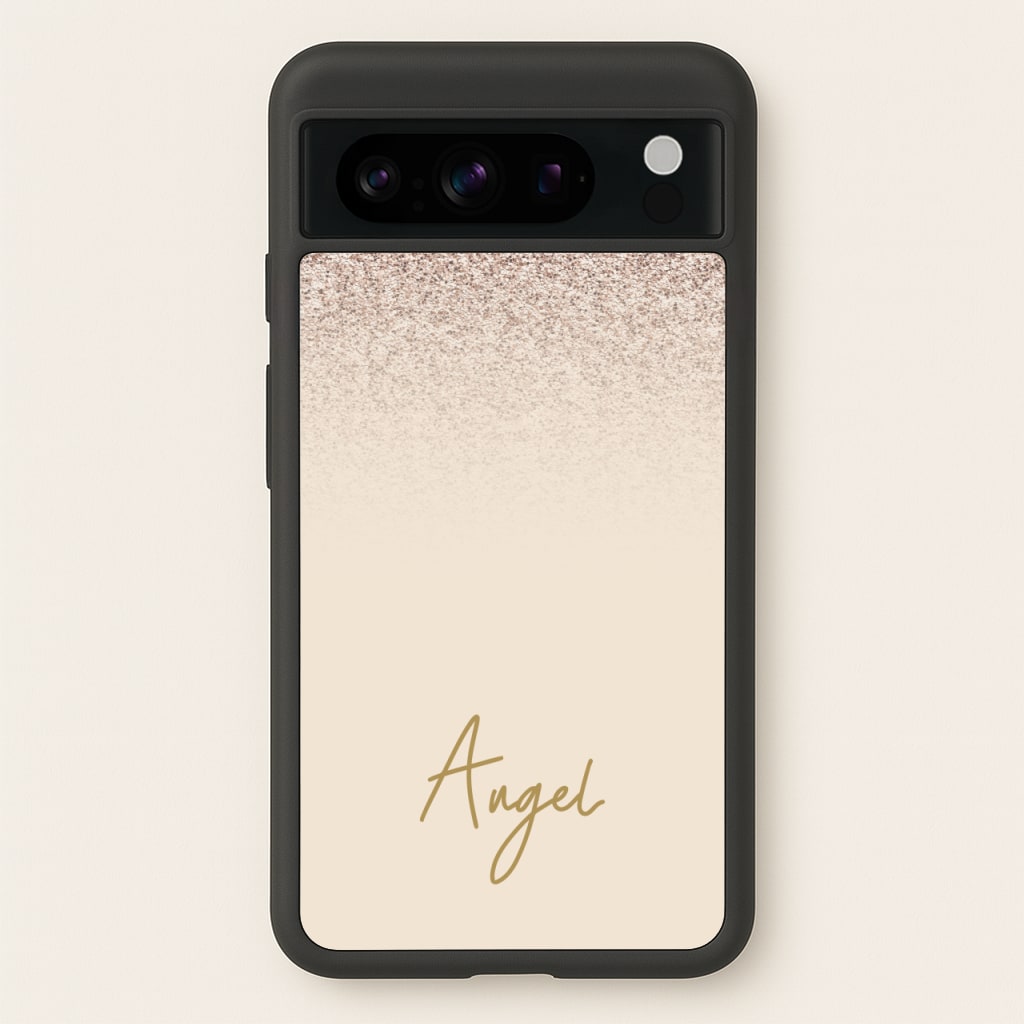 Peach Glitter Personalised Name - Personalised Phone Case for Google Pixel 8 Pro