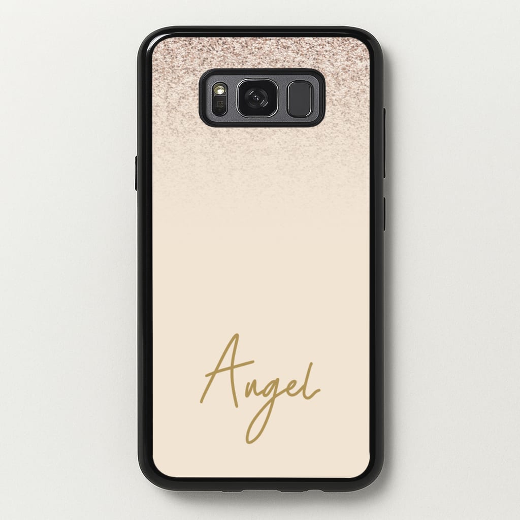Peach Glitter Personalised Name - Personalised Phone Case for Galaxy S8