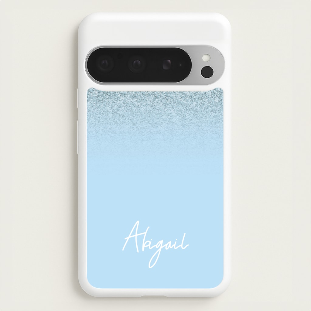 Blue Glitter Personalised Name - Personalised Phone Case for Google Pixel 9 Pro XL