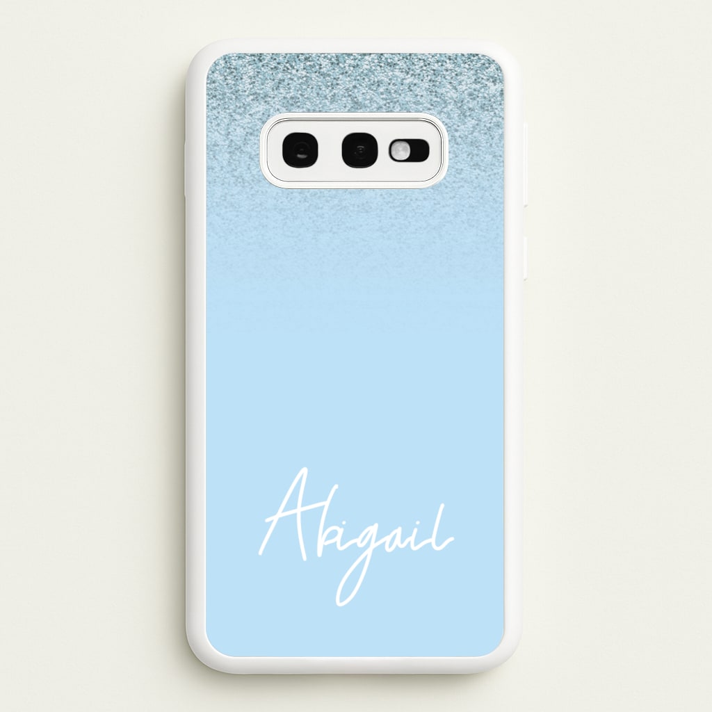 Blue Glitter Personalised Name - Personalised Phone Case for Galaxy S10e