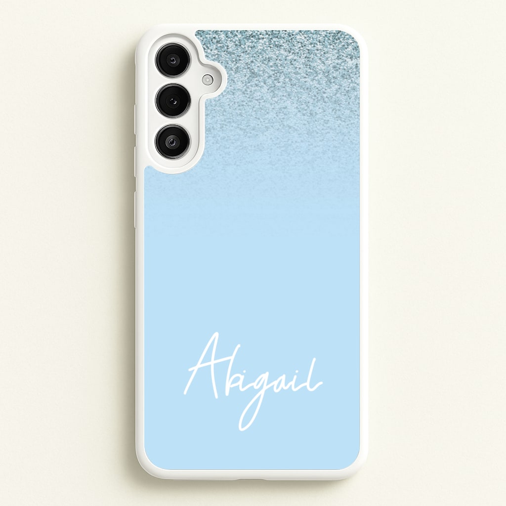 Blue Glitter Personalised Name - Personalised Phone Case for Galaxy A36