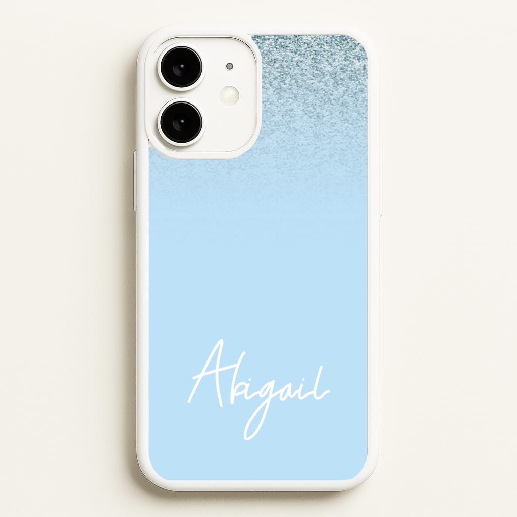 Blue Glitter Personalised Name - Personalised Phone Case for iPhone 11
