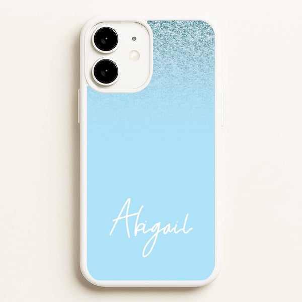 Blue Glitter Personalised Name - Personalised Phone Case for iPhone 11