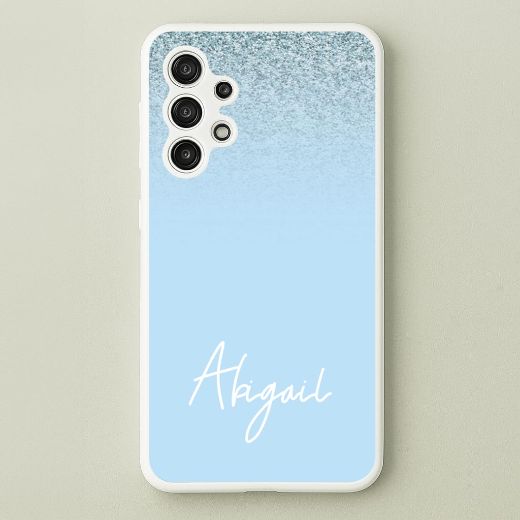 Blue Glitter Personalised Name - Personalised Phone Case for Galaxy A13