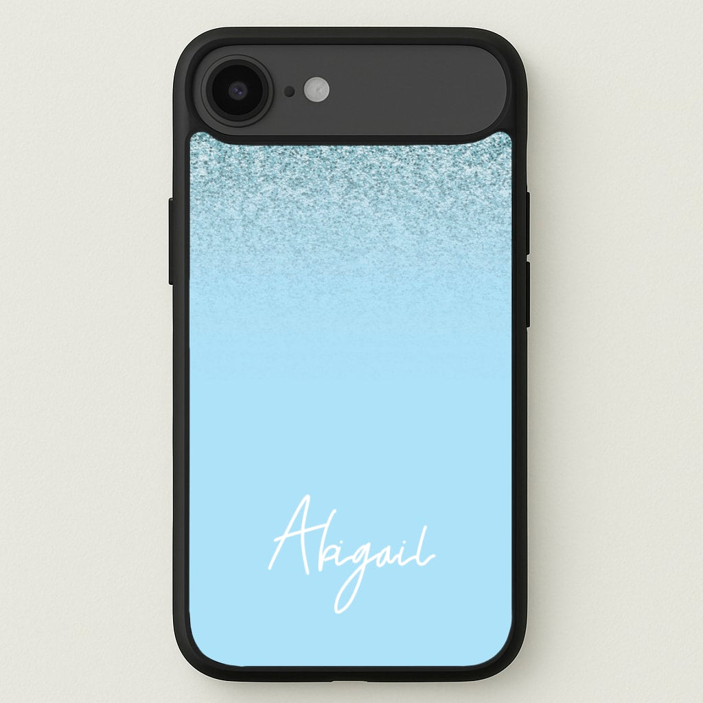 Blue Glitter Personalised Name Phone Case for iPhone 17 Air