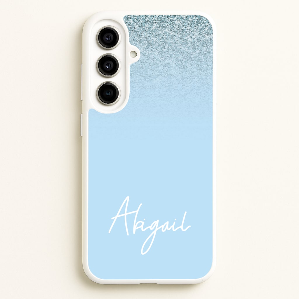 Blue Glitter Personalised Name - Personalised Phone Case for Galaxy A56