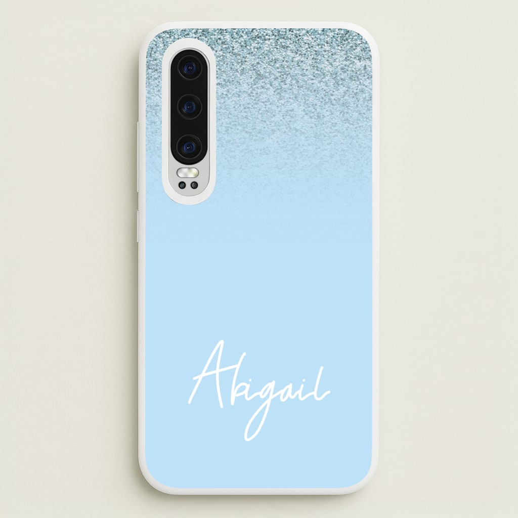 Blue Glitter Personalised Name - Personalised Phone Case for Huawei P30