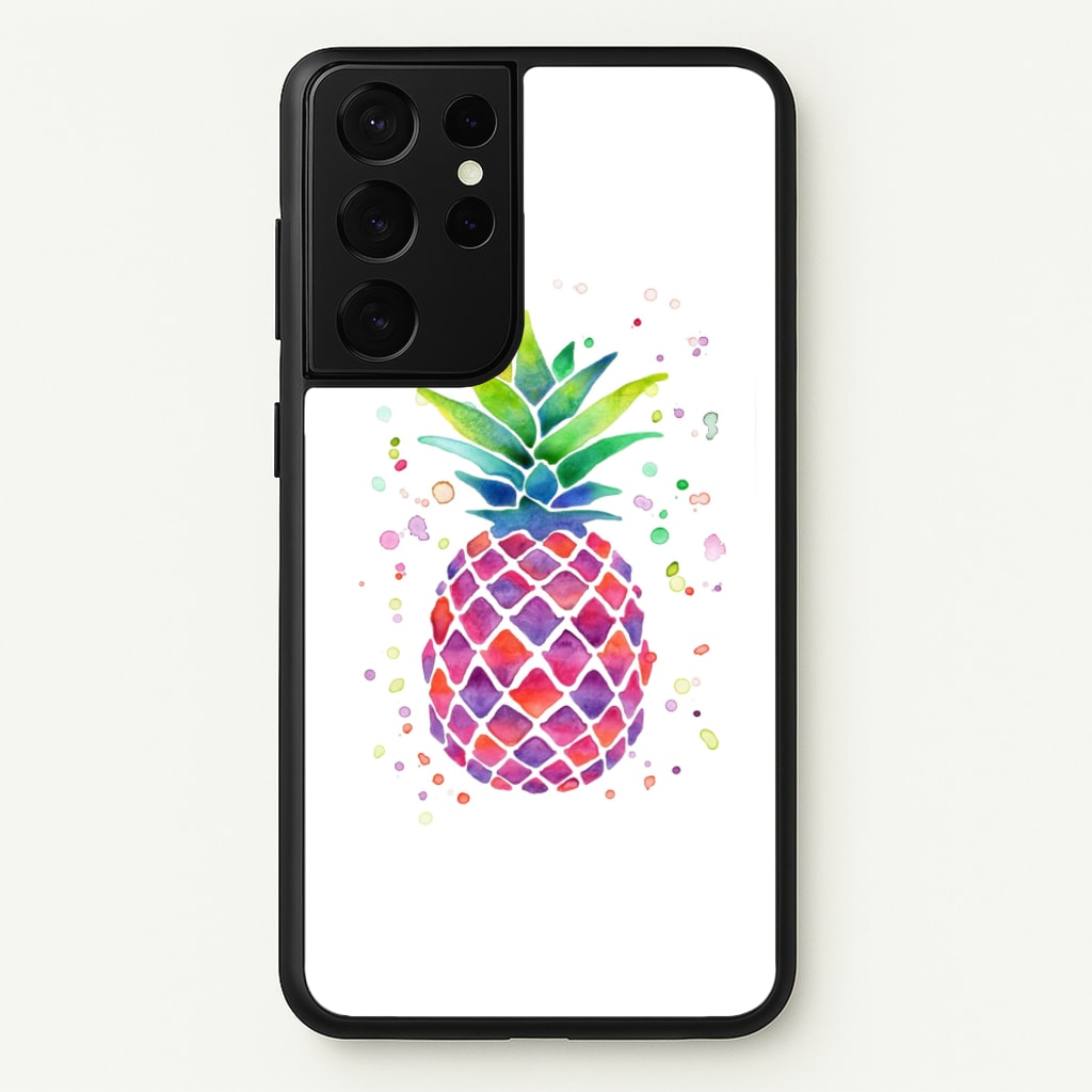 Watercolour Pineapple - Caspar Lee Phone Case for Galaxy S21 Ultra