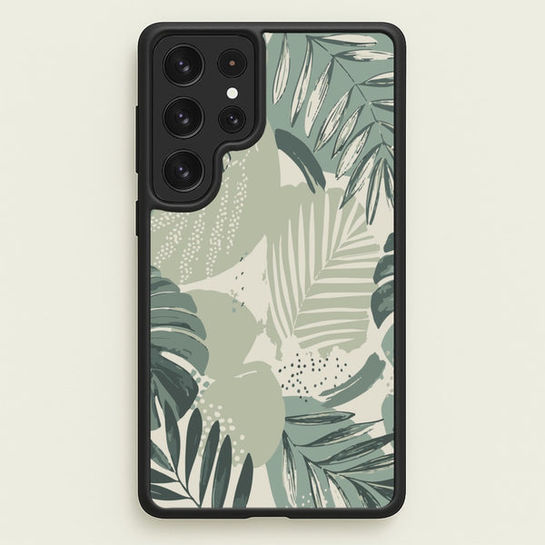 Green Leaf Pattern - Foliage - Foliage Phone Case for Galaxy S22 Ultra