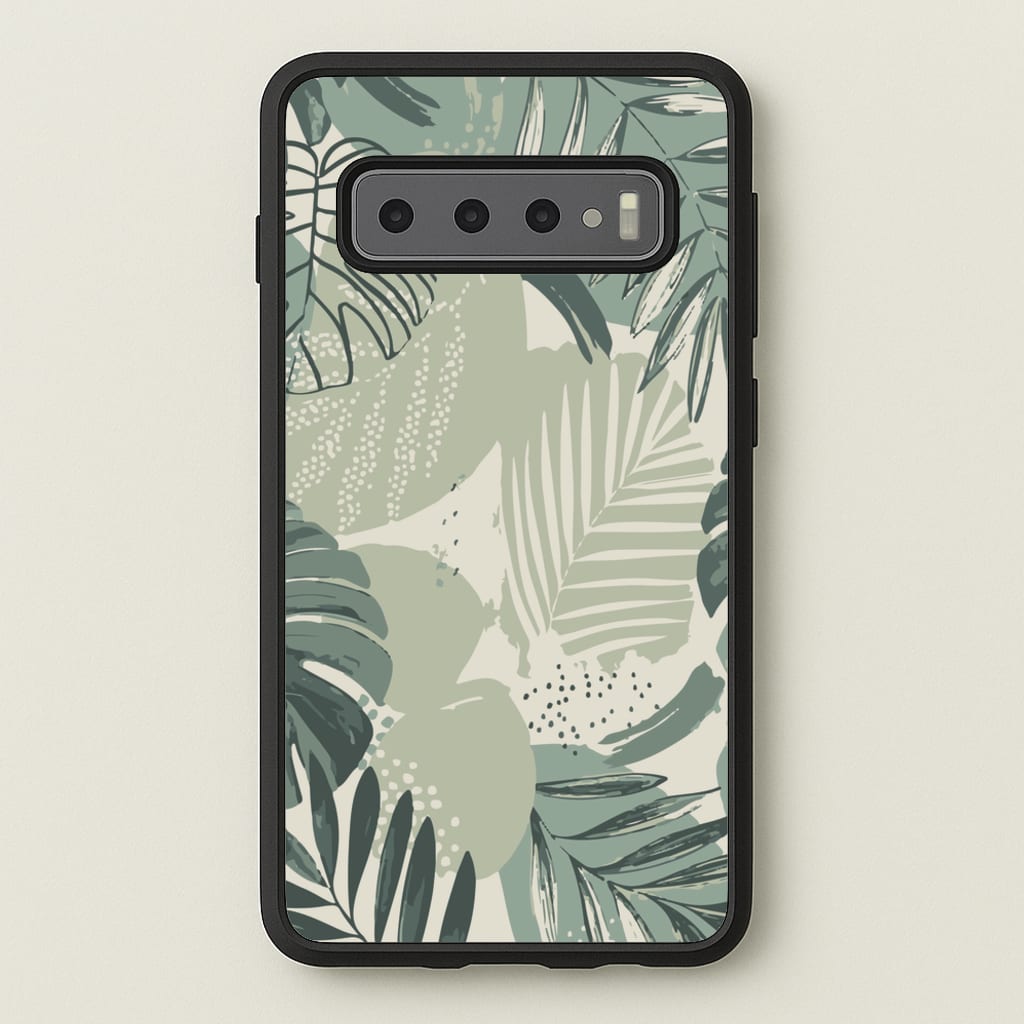 Green Leaf Pattern - Foliage - Foliage Phone Case for Galaxy S10 Plus