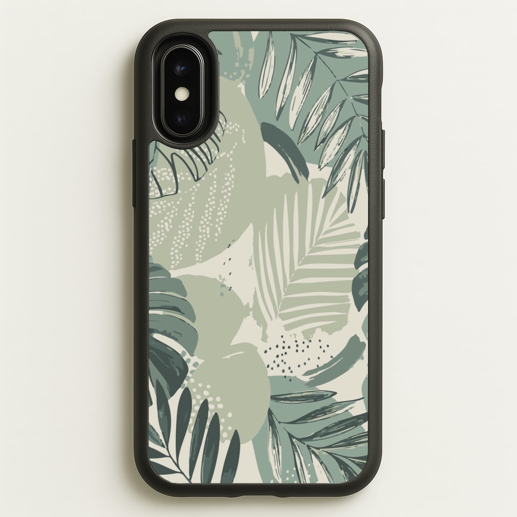 Green Leaf Pattern - Foliage - Foliage Phone Case for iPhone X / XS