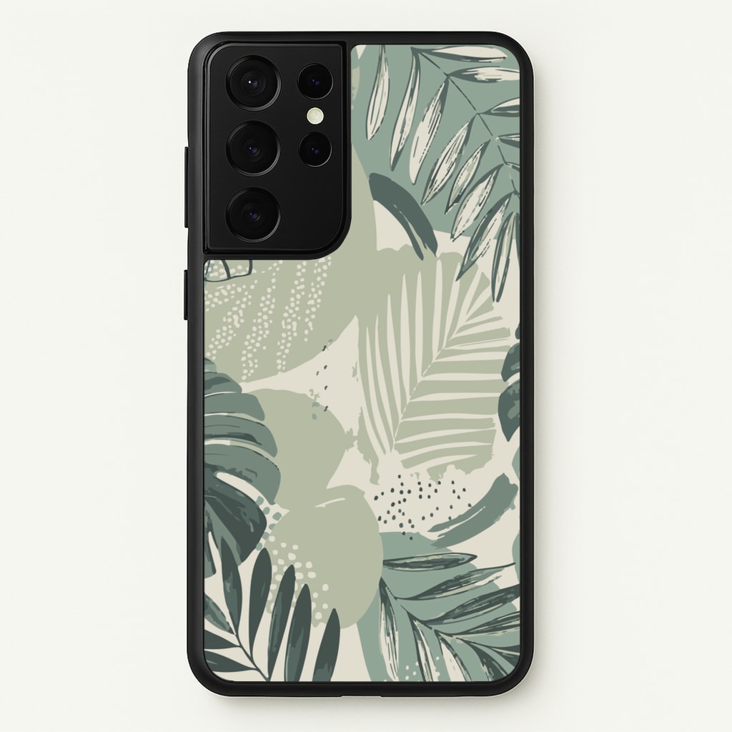 Green Leaf Pattern - Foliage - Foliage Phone Case for Galaxy S21 Ultra