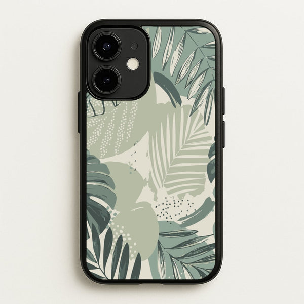 Green Leaf Pattern - Foliage - Foliage Phone Case for iPhone 12 Mini