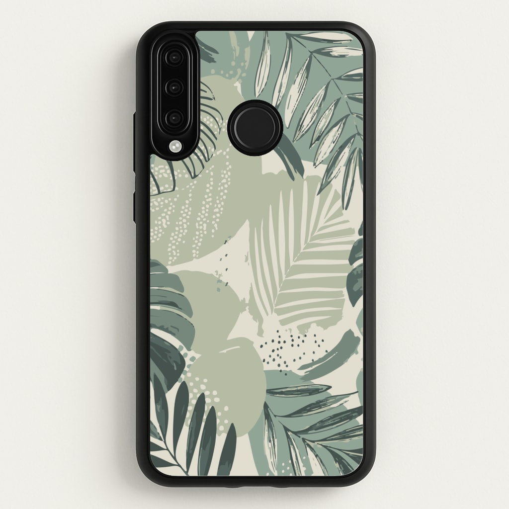 Green Leaf Pattern - Foliage - Foliage Phone Case for Huawei P30 Lite