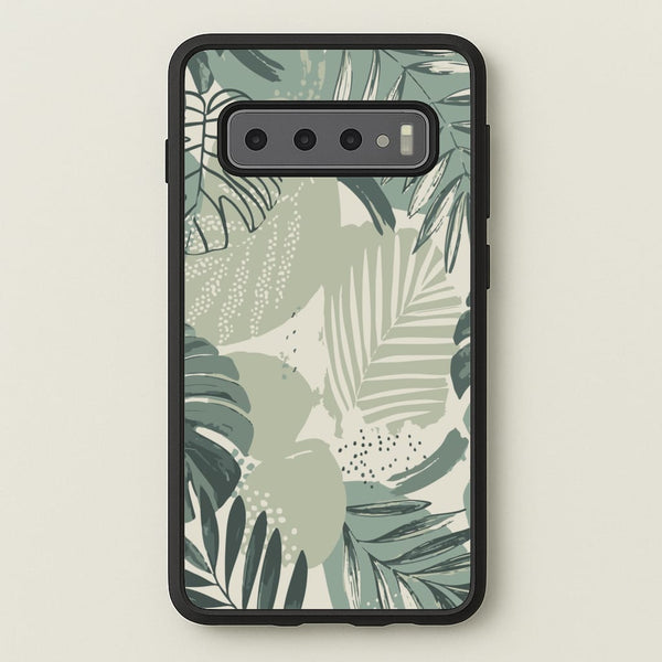 Green Leaf Pattern - Foliage - Foliage Phone Case for Galaxy S10