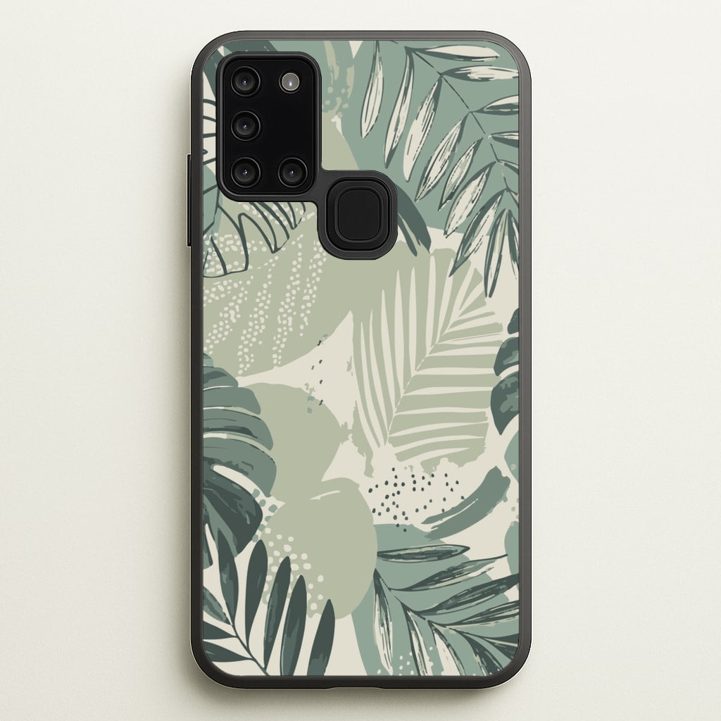 Green Leaf Pattern - Foliage - Foliage Phone Case for Galaxy A21s
