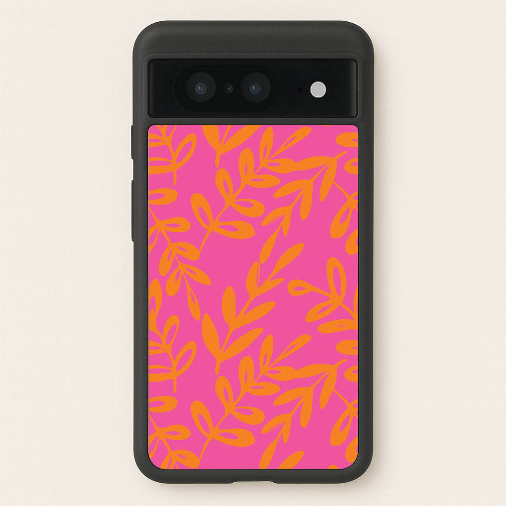 Pink & Orange Leaves - Foliage - Foliage Phone Case for Google Pixel 8
