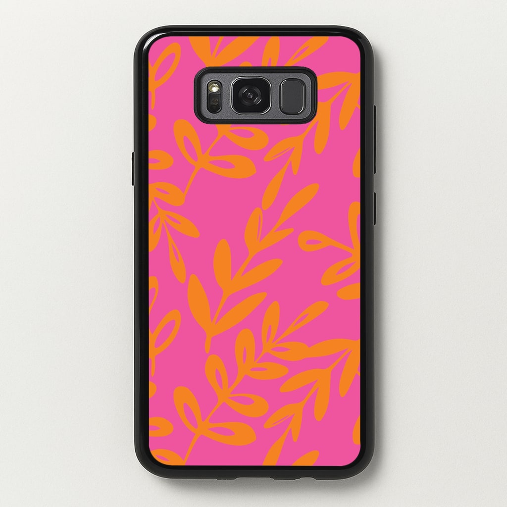 Pink & Orange Leaves - Foliage - Foliage Phone Case for Galaxy S8