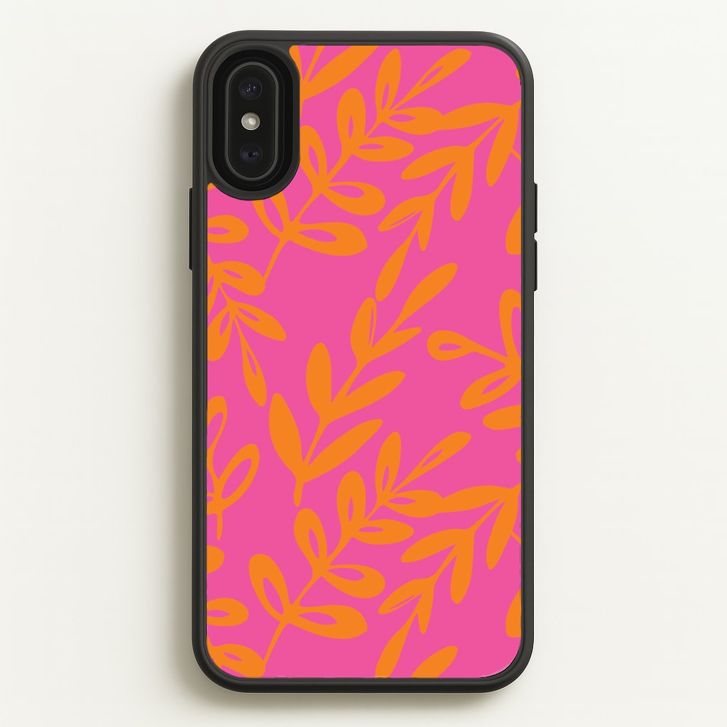 Pink & Orange Leaves - Foliage - Foliage Phone Case for iPhone XS Max