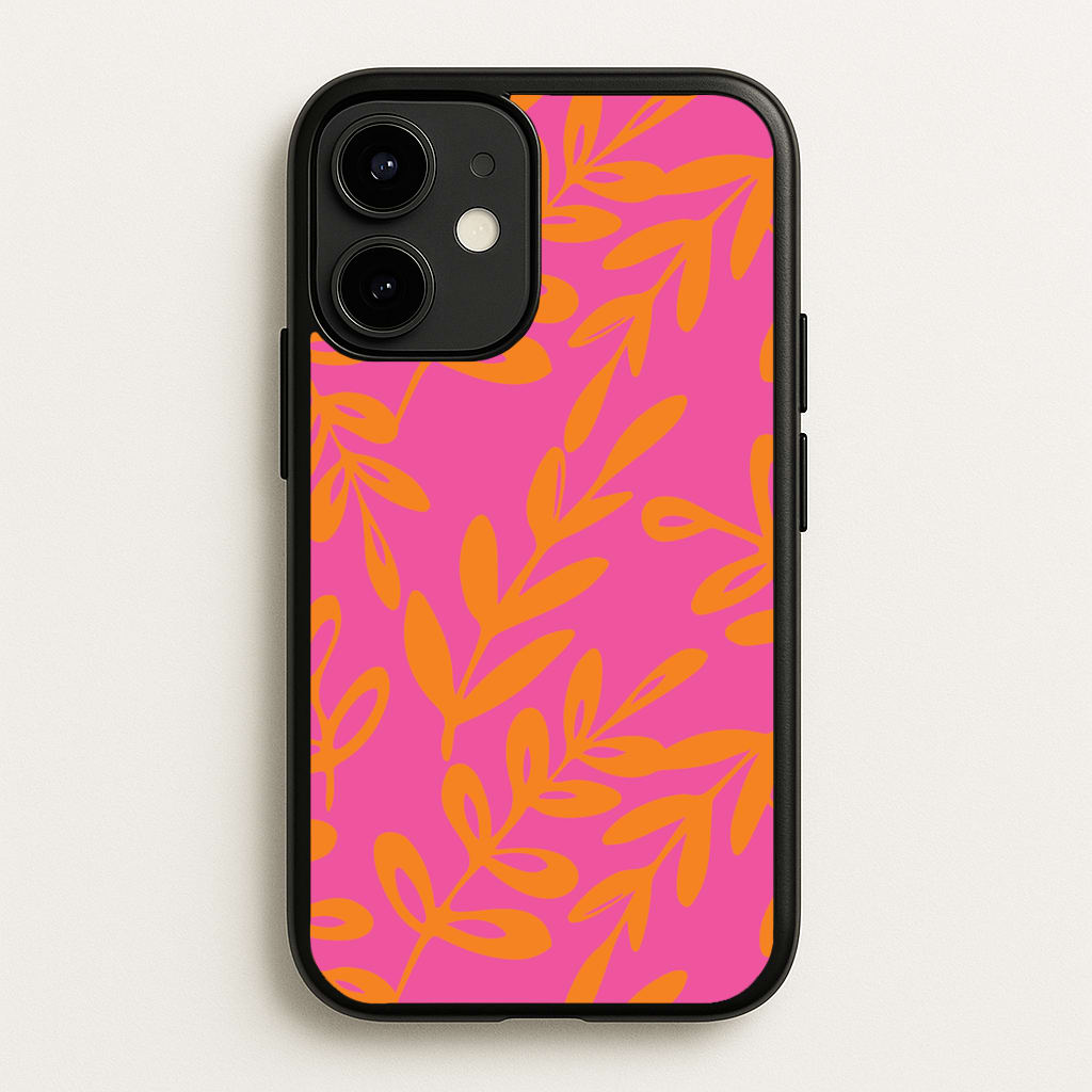 Pink & Orange Leaves - Foliage - Foliage Phone Case for iPhone 12 / 12 Pro